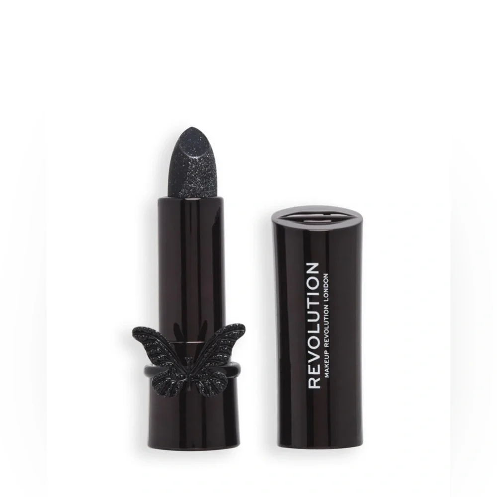 Revolution retired enchanted kiss lipstick with butterfly ring in black